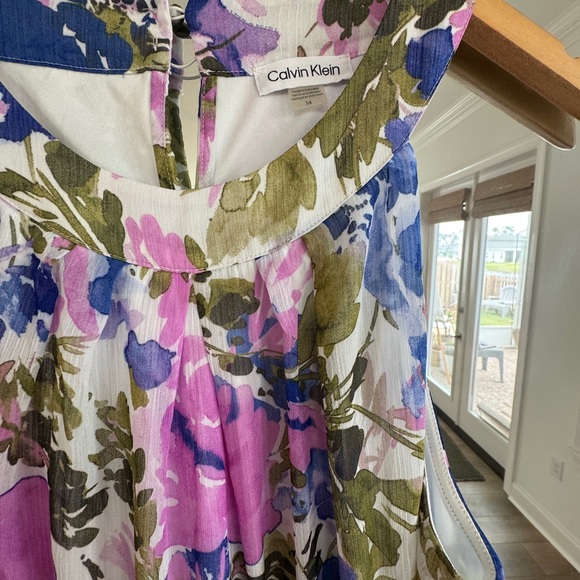 Calvin Klein Floral Sleeveless Midi Dress - Picture 4 of 7